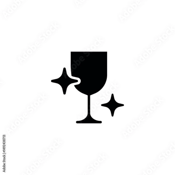 Obraz Clean glass simple glyph icon. Vector solid isolated black illustration.