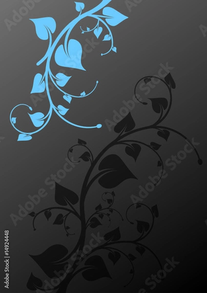 Fototapeta gray floral background