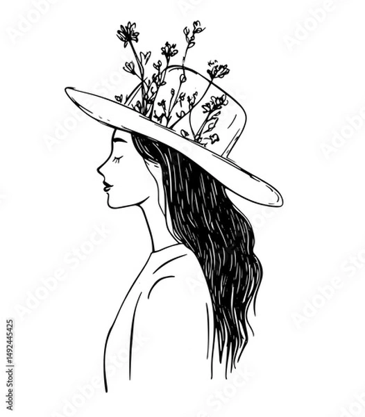 Obraz girl in a hat