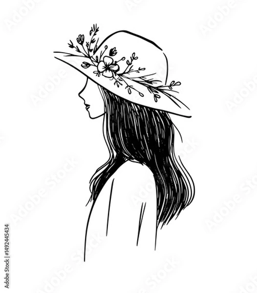 Obraz girl in a hat
