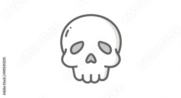 Fototapeta Minimalist Skull Icon Illustration Emphasizing Mortality and Darkness