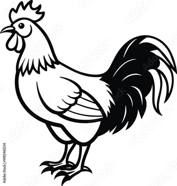 Obraz rooster isolated on white background