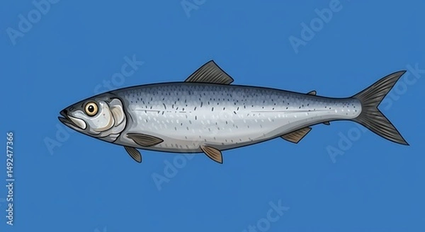 Fototapeta Silver Flash: A Herring Illustration