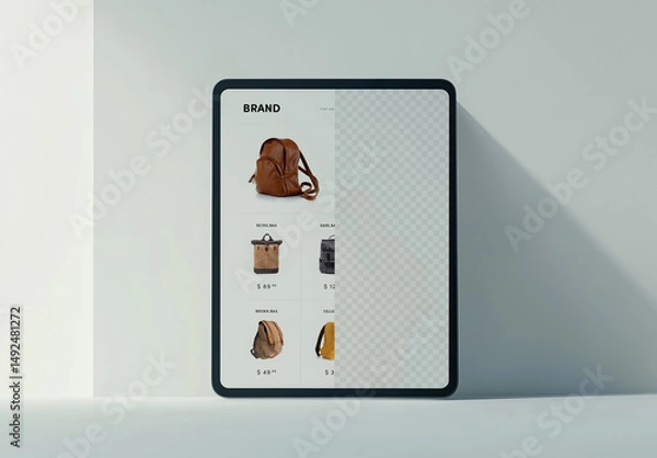 Fototapeta Minimal Mockup of Tablet Screen