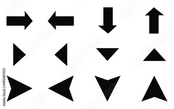 Fototapeta Arrows icon set. collection of Arrow icon.  Arrow flat style  vector isolated on white background. set of black vector arrows icons arrows