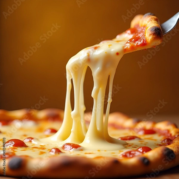Obraz Crispy Crust and Melted Cheese Pizza – Authentic Italian Cuisine