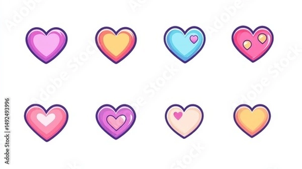Obraz The heart icon is a powerful tool in graphic design, used to communicate emotions of love, care, and affection.