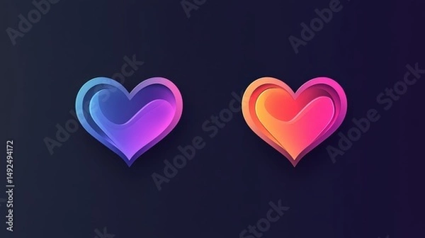 Obraz The heart icon is a symbol of love, compassion, and unity. It is commonly used in apps, websites, and designs to convey warmth and positive emotions.