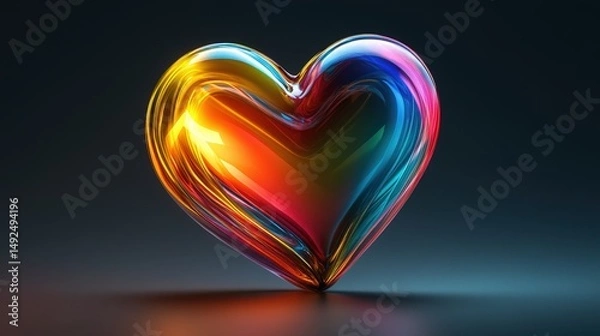 Obraz The heart icon is a symbol of love, compassion, and unity. It is commonly used in apps, websites, and designs to convey warmth and positive emotions.