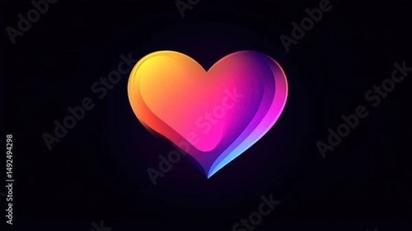 Obraz The heart icon is a versatile and powerful symbol of love, affection, and emotional connection.