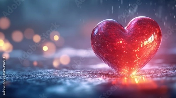 Obraz The heart icon is an iconic symbol of love and affection, often seen in digital media and communications.