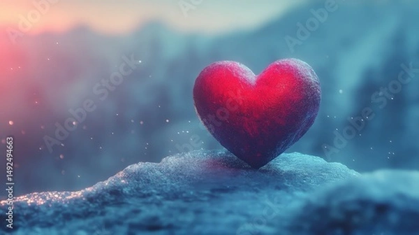 Obraz The heart icon is an iconic symbol of love and affection, often seen in digital media and communications.
