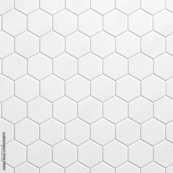 Obraz Hexagon Tile pattern: A flawless display of geometric elegance showcasing a meticulously arranged pattern of hexagonal tiles. The image exudes a sense of clean lines and symmetry.
