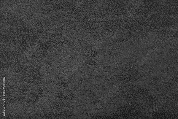 Fototapeta Structure of black suede fabric with abstract shabby texture with embossed shades closeup, macro. Upholstery, decorative cloth structure, canvas for home decor. Background, backdrop, wallpaper.