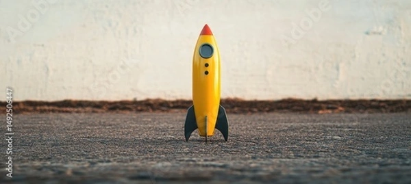 Obraz Yellow rocket poised for launch