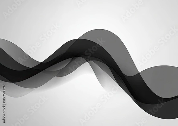 Fototapeta Abstract wavy lines in grayscale