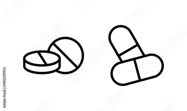Fototapeta Pills icon logo design. capsule icon. Drug sign and symbol