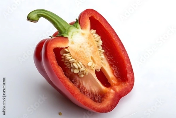 Fototapeta Red Bell Pepper with Inner Seeds