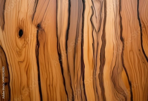 Fototapeta Beautiful natural-colored wood panel coated with protective finish, enhancing durability and showcasing organic textures elegantly.
