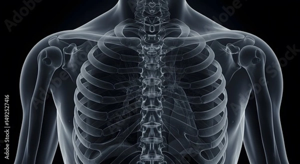 Fototapeta Human Skeleton X-Ray with Medical Imaging