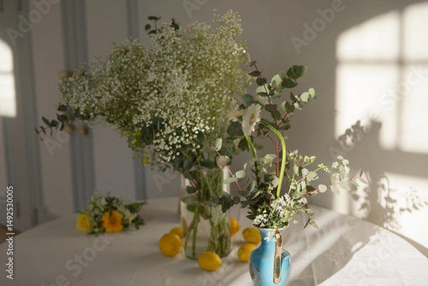 Obraz Bouquet de gypsophile blanc décoration mariage