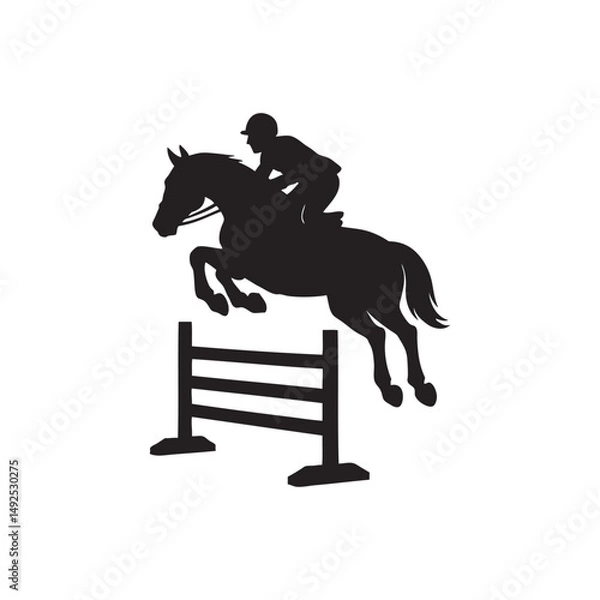 Obraz steeplechase horse silhouette vector