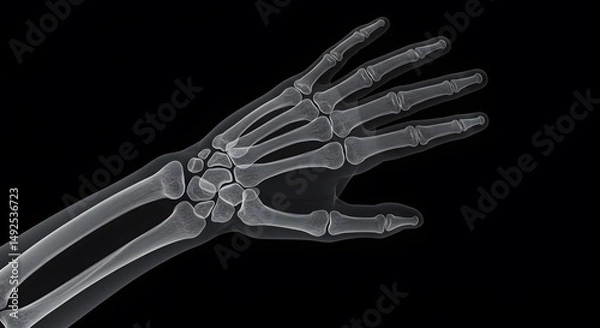 Obraz Hand X-Ray Showing Detailed Bone Structure