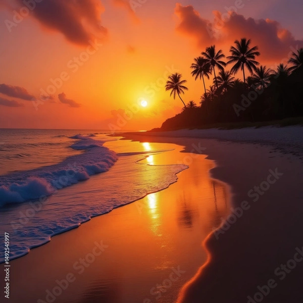 Obraz sunset at the beach