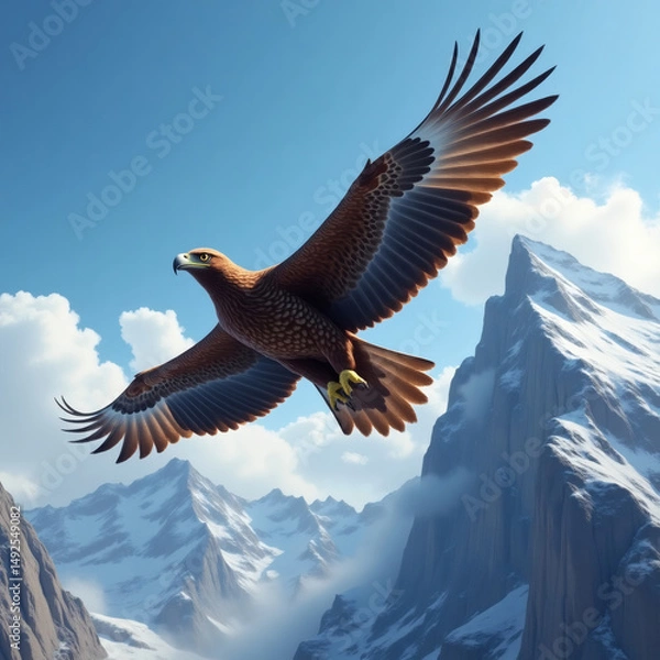 Fototapeta bald eagle in flight