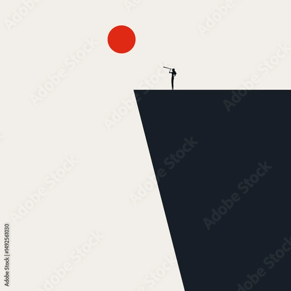 Fototapeta Business future vector concept. Symbol of ambition, success, growth, strategy. Minimal design eps10 illustration.