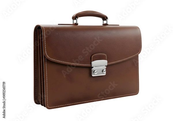 Fototapeta 深みのある茶色革製ブリーフケース 上品な光沢 高級感漂う質感