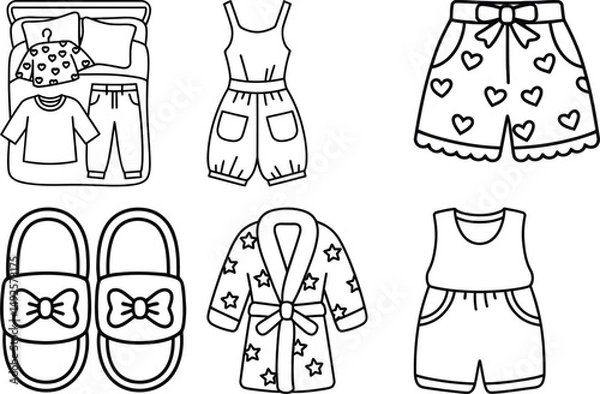Fototapeta  Comfortable Loungewear Set - Pajamas, Robes, and Slippers for Relaxation