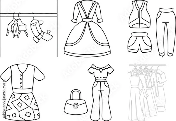 Fototapeta Adorable Sleepwear Collection - Pajamas, Slippers, and Dresses for Kids