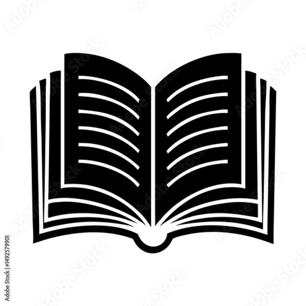 Fototapeta Open Book Silhouette Icon