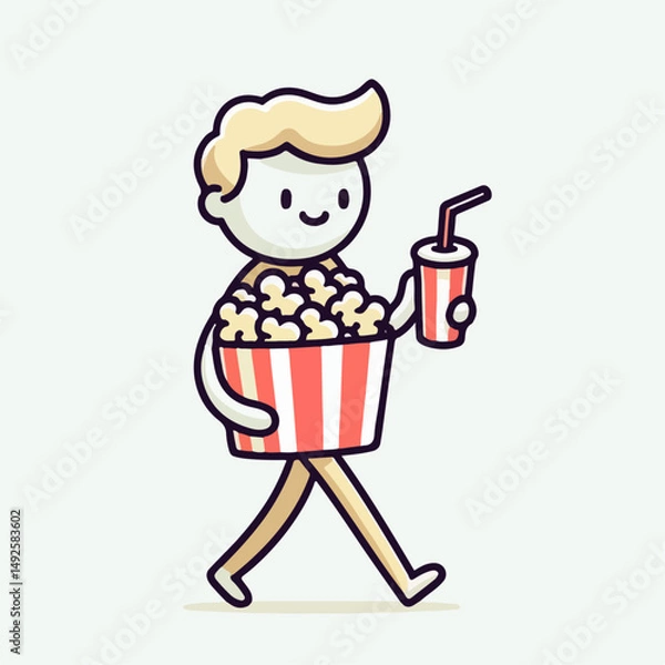 Fototapeta man with popcorn