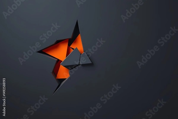 Fototapeta Cracked Surface with Glowing Orange Light Breaking Through Dark Background Abstract Dramatic Illumination Concept