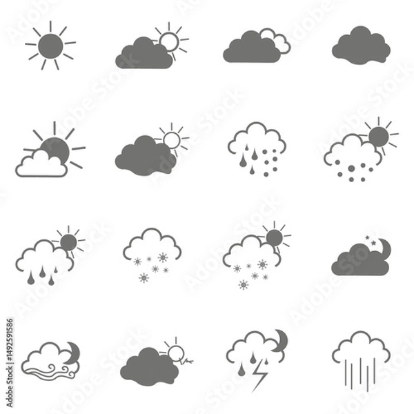 Obraz clouds icons , many forms and style