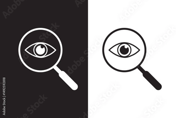 Fototapeta Eye Inside Magnifier Search Icon Design set