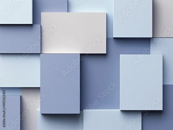 Fototapeta Abstract geometric pattern of overlapping squares in pastel shades