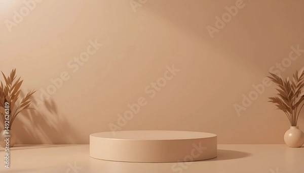 Obraz Stage Design or Context Styleclean Colored 3D Podium Sits in An Empty Room With Soft Light  Nature Background