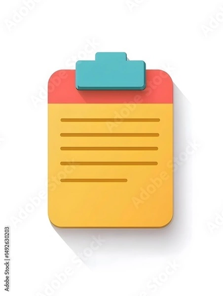Fototapeta Minimalistic Clipboard Stationery: Perfect for Modern Office Task Management and Note-Taking Needs