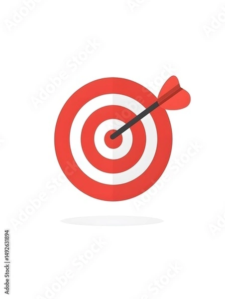 Fototapeta Target Bullseye Arrow Marketing Strategy: Focus on Success and Achievement with Precision and Vision - A Conceptual Illustration for Business Goals