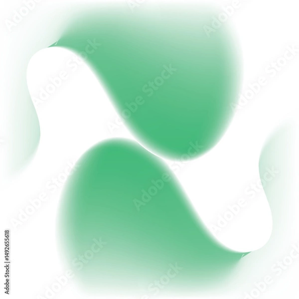Fototapeta Abstract green fluid shapes white background design