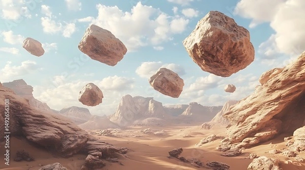 Fototapeta Floating rocks desert landscape