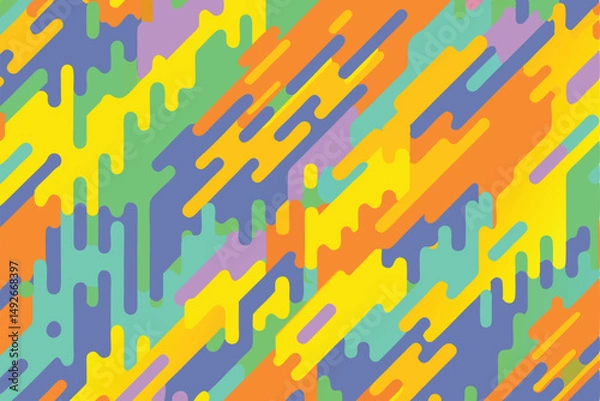 Fototapeta Abstract colorful seamless pattern with transparent background suitable for various design projects