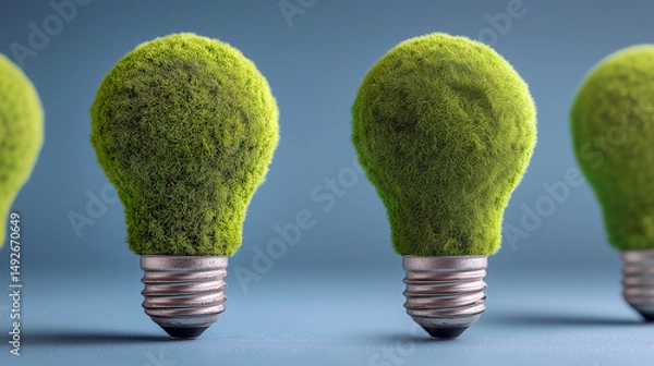 Obraz A bulb light made by a plant, green energy concept. 