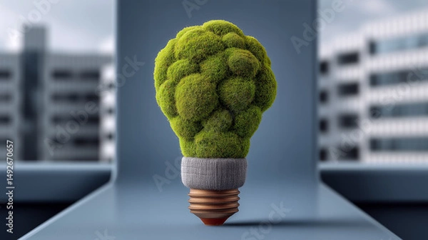 Obraz A bulb light made by a plant, green energy concept. 