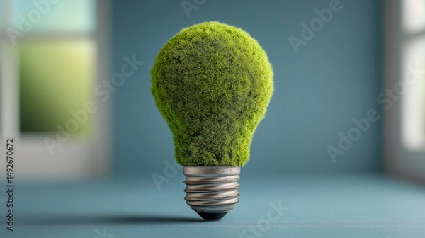 Obraz A bulb light made by a plant, green energy concept. 
