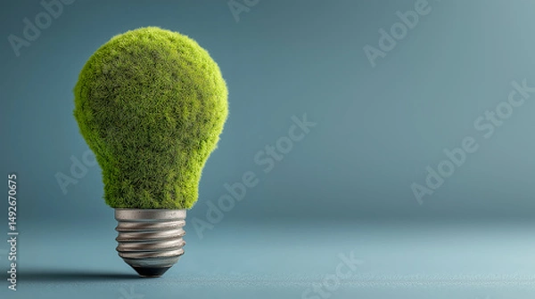 Obraz A bulb light made by a plant, green energy concept. 