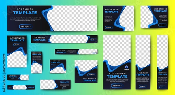 Fototapeta Business Banner Set for web display ads template. vector